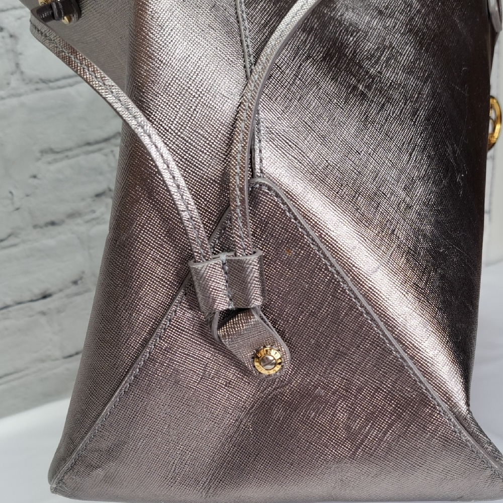 HENRI BENDEL LARGE 'METALLIC' LEATHER TOTE BAG STUDDED SIDES - Picture 8 of 16